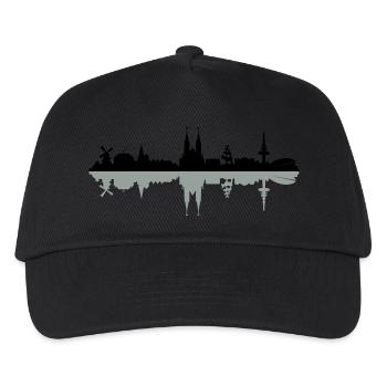 Skyline Bremen Schatten - Kinder Basecap - Schwarz - Vorne