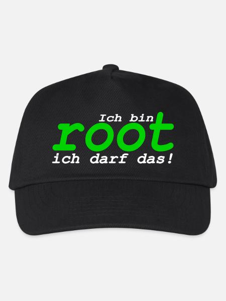 Ich bin root ich darf das - Kinder Basecap - Schwarz