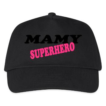 Mamy superhero - Kinder Basecap - Schwarz - Vorne