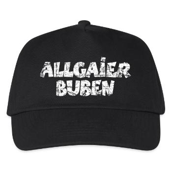 Allgaier Buben aus dem Allgäu (Vintage/Weiß) - Kinder Basecap - Schwarz - Vorne
