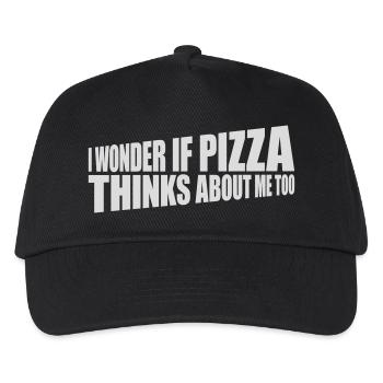 pizza thinks about me - Kids’ Baseball Cap - black - Front