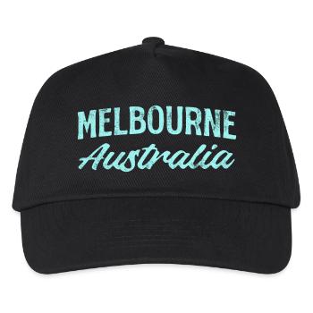 Melbourne Australien Vintage Travel - Kinder Basecap - Schwarz - Vorne