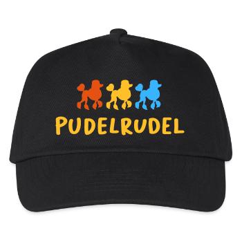 Pudel Rudel Gassi Hund Bello Hundebesitzer Fan - Kinder Basecap - Schwarz - Vorne