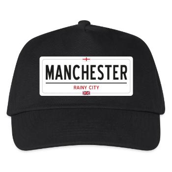 Ortsschild von Manchester - Kinder Basecap - Schwarz - Vorne