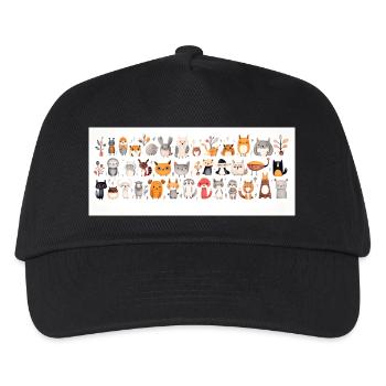 Cute little animals - Kids’ Baseball Cap - black - Front