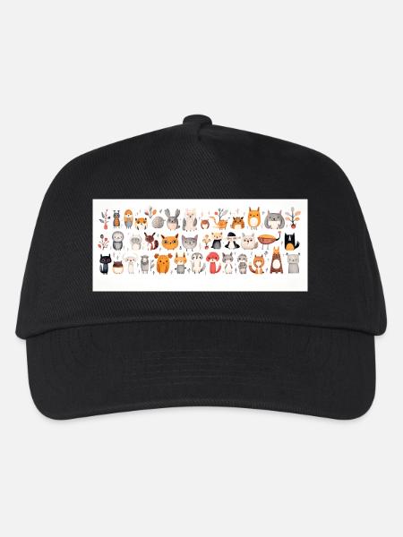 Cute little animals - Kids’ Baseball Cap - black
