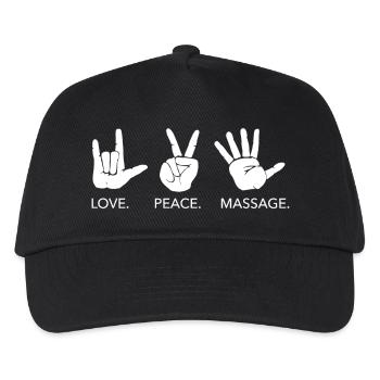 love peace massage therapist masseurin körper - Kinder Basecap - Schwarz - Vorne