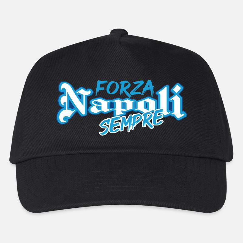 Fußball Neapel Forza Napoli sempre - Kinder Basecap - Schwarz