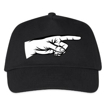 Zeigefinger, Hand, Da lang, Zeiger, Du bist - Kinder Basecap - Schwarz - Vorne