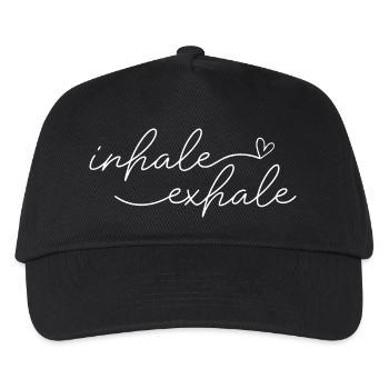 Einatmen Ausatmen - Kinder Basecap - Schwarz - Vorne