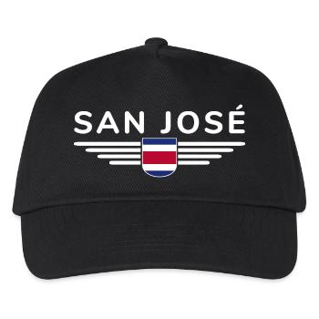 San José T-Shirt – Costa Rica Vibes - Kinder Basecap - Schwarz - Vorne
