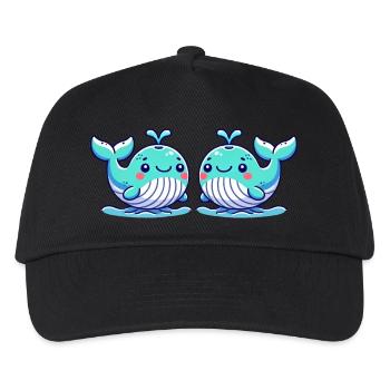 whale comic 2 - Kids’ Baseball Cap - black - Front