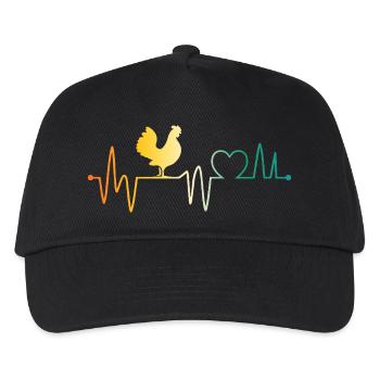 Chickens Heartbeat - Kids’ Baseball Cap - black - Front