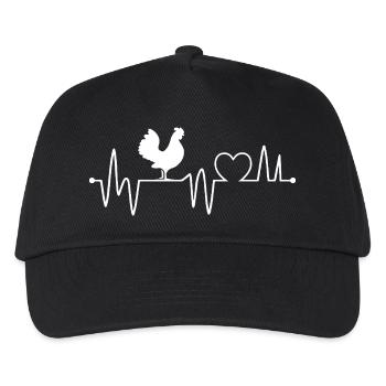 Chickens Heartbeat - Kids’ Baseball Cap - black - Front
