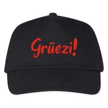 Grüezi - Schweiz - Switzerland - Swiss - Suisse - Kinder Basecap - Schwarz - Vorne