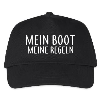 Mein Boot - Meine Regeln - Skipper - Kapitän - Kinder Basecap - Schwarz - Vorne