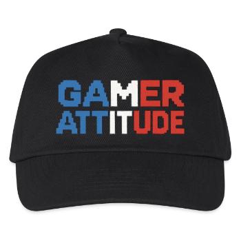 Gamer Attitude English - Kids’ Baseball Cap - black - Front