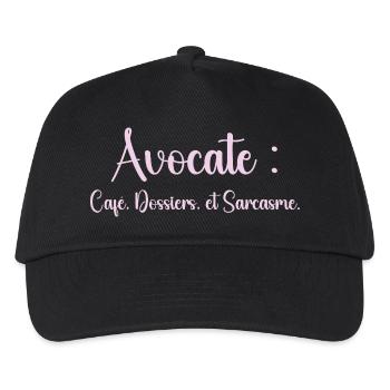 Avocate : café, dossiers et sarcasme - Casquette de baseball Enfant - noir - Devant