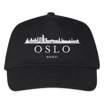 Oslo Skyline, Oslo, Norwegen - Kinder Basecap - Schwarz - Vorne
