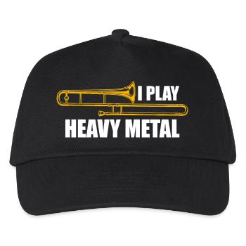 Heavy metal Posaune Posaunenspieler Posaunist - Kinder Basecap - Schwarz - Vorne