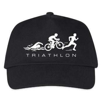 Triathlon Sport Triathlet - Kinder Basecap - Schwarz - Vorne