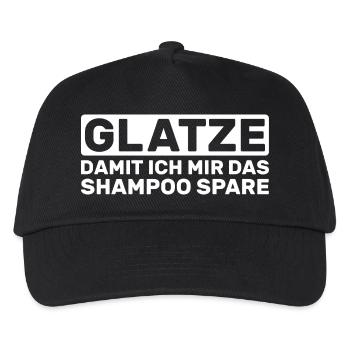 Glatze Damit Ich mir das Shampoo spare - Kinder Basecap - Schwarz - Vorne