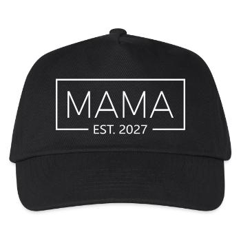 Mama est. 2027 Werdende Mama 2027 - Kinder Basecap - Schwarz - Vorne
