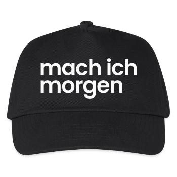 Mach ich morgen - Kinder Basecap - Schwarz - Vorne