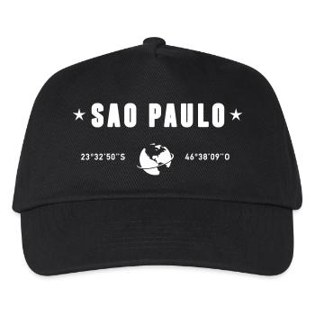 Sao Paulo Brazil Coordinates Earth White - Kids’ Baseball Cap - black - Front