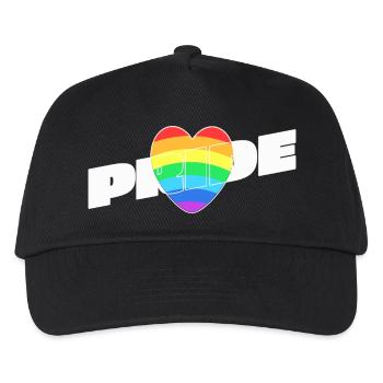 Pride Herz - Regenbogen Design - Kinder Basecap - Schwarz - Vorne