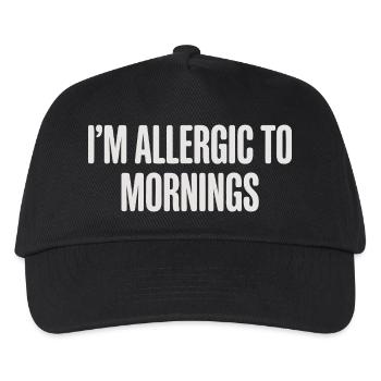 Vintage I'm Allergic To Mornings - Kinder Basecap - Schwarz - Vorne