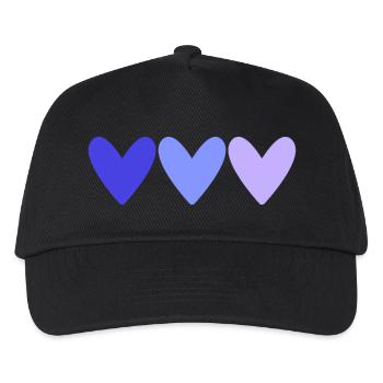 HERZ. HERZ. VALENTINSTAG. LIEBE. LIEBE. PAAR. - Kinder Basecap - Schwarz - Vorne