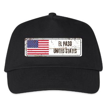 El Paso Flagge der Vereinigten Staaten - Kinder Basecap - Schwarz - Vorne