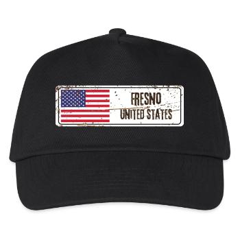 Fresno Flagge der Vereinigten Staaten - Kinder Basecap - Schwarz - Vorne