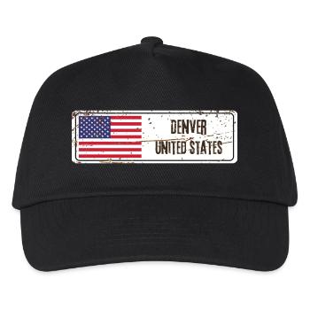 Denver Vereinigte Staaten Flagge - Kinder Basecap - Schwarz - Vorne