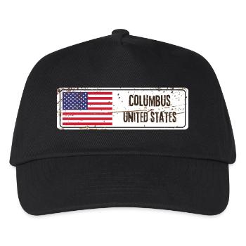 Columbus Flagge der Vereinigten Staaten - Kinder Basecap - Schwarz - Vorne