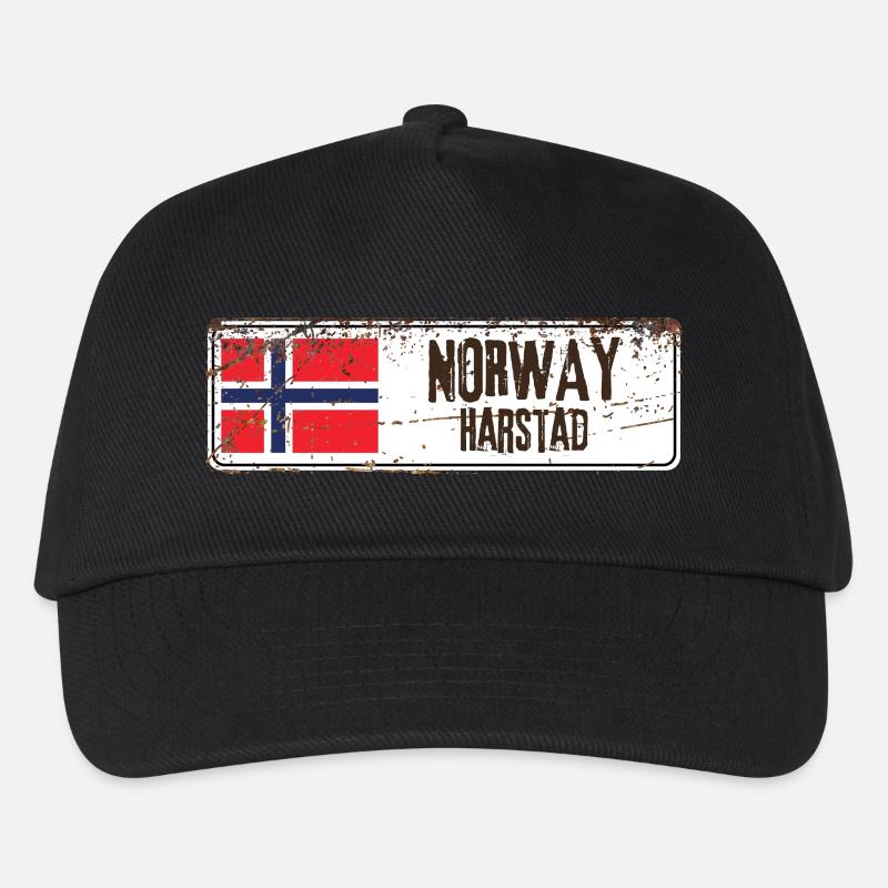 Harstad Drapeau de la Norvège - Casquette de baseball Enfant - noir