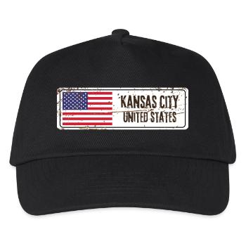 Kansas City United States Flag - Kids’ Baseball Cap - black - Front
