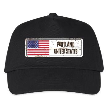 Portland Flagge der Vereinigten Staaten - Kinder Basecap - Schwarz - Vorne