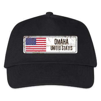 Omaha Flagge der Vereinigten Staaten - Kinder Basecap - Schwarz - Vorne