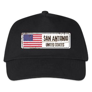 Drapeau de San Antonio - Casquette de baseball Enfant - noir - Devant