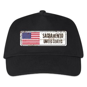 Sacramento Flagge - Kinder Basecap - Schwarz - Vorne