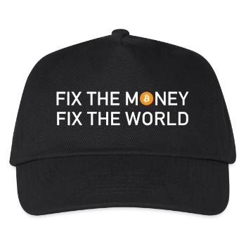Fix The Money Fix The World Bitcoin - Kids’ Baseball Cap - black - Front