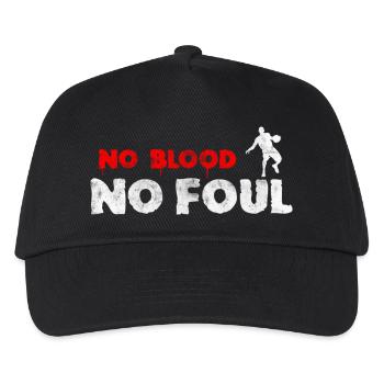 Basketball Slogan No Blood No Foul Vintage Look - Kinder Basecap - Schwarz - Vorne