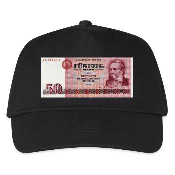 50 Markschein der DDR - Kinder Basecap - Schwarz - Vorne
