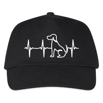 Heart Beat Dog - Kinder Basecap - Schwarz - Vorne