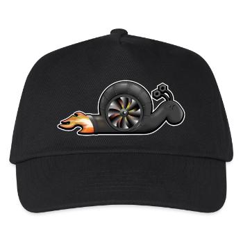 Schnecke mit Turbo Motor und Feuer - Kinder Basecap - Schwarz - Vorne