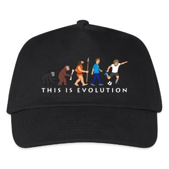 evolution_fussball_comic_a - Kids’ Baseball Cap - black - Front