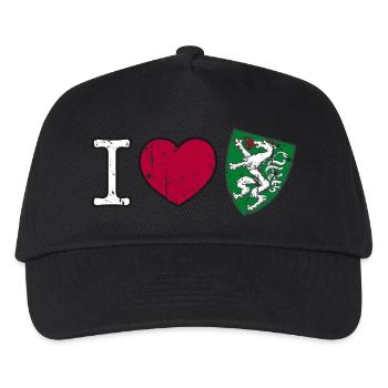 I love Steiermark Wappen Steirisch Geschenk - Kinder Basecap - Schwarz - Vorne