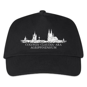 Colonia Claudia Ara Agrippinensium Skyline Köln - Kinder Basecap - Schwarz - Vorne